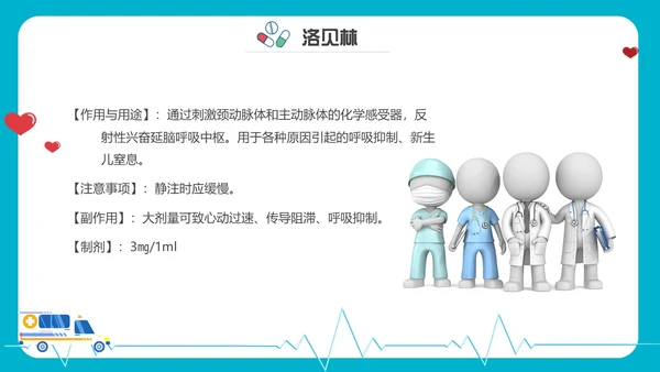 卡通内容型抢救车急救药品PPT课件急救知识