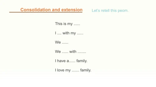 Unit 2 Different families Part C Family Poem  课件(共