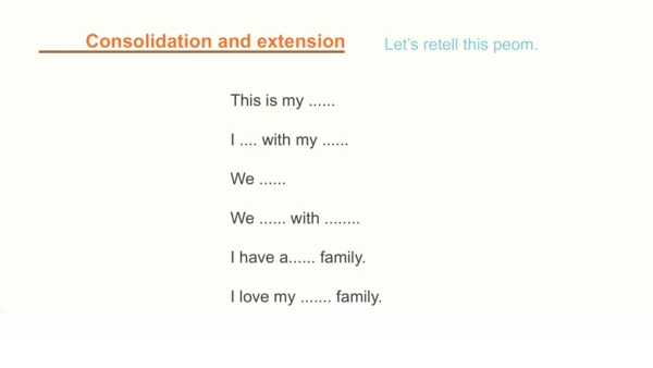 Unit 2 Different families Part C Family Poem  课件(共