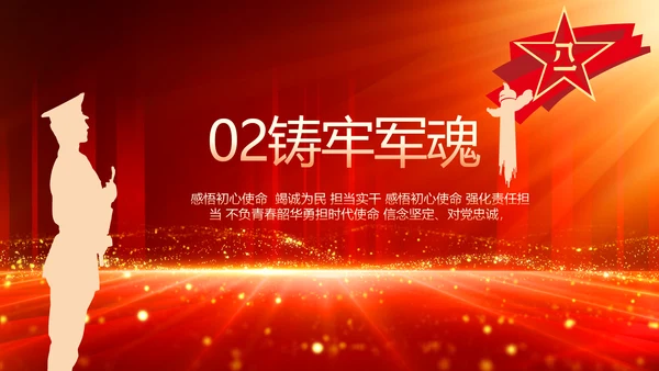 不负青春韶华勇担新时代使命八一军事部队PPT