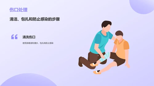 紫色3D风日常急救知识科普PPT模板