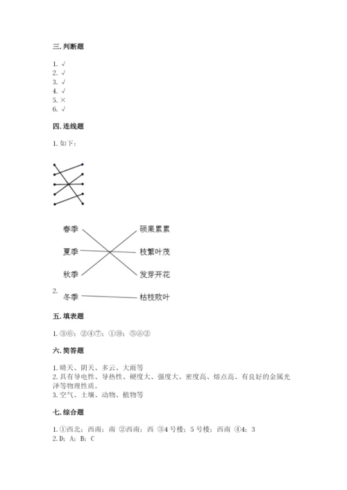 教科版小学二年级上册科学期末测试卷完美版.docx