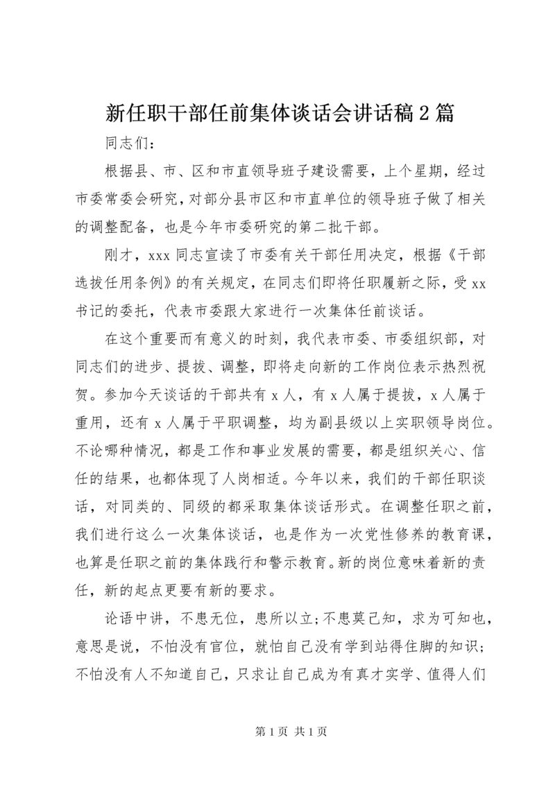 新任职干部任前集体谈话会讲话稿2篇.docx