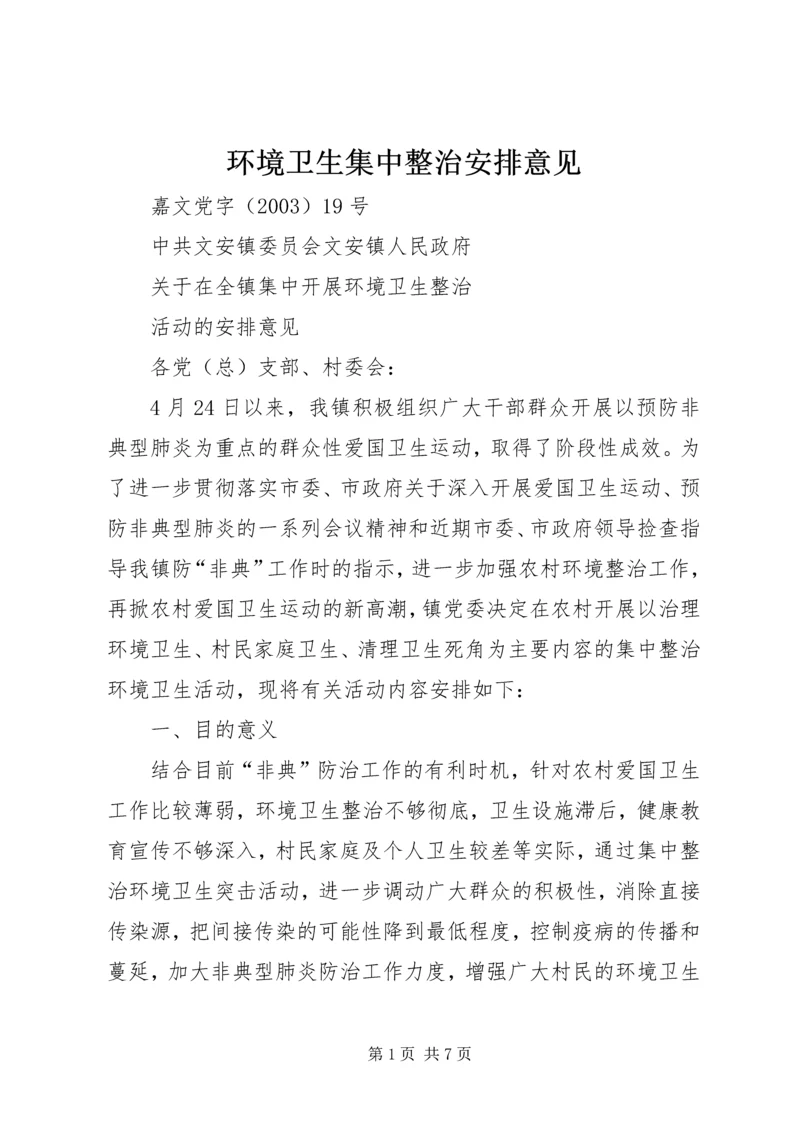 环境卫生集中整治安排意见.docx