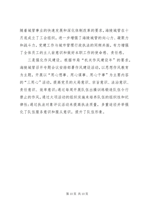 城管局创先争优自查报告.docx