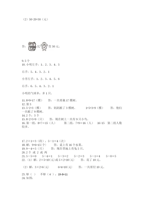 小学一年级上册数学解决问题50道【精练】.docx