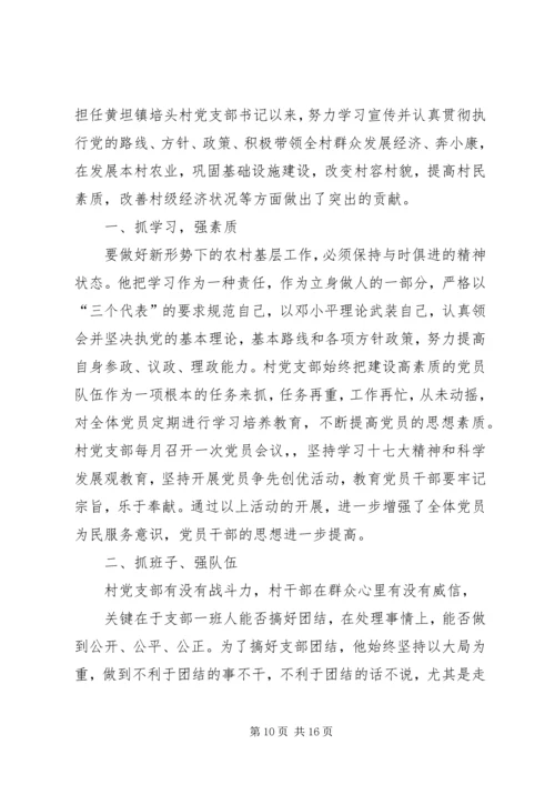 村优秀党支部书记先进事迹材料.docx