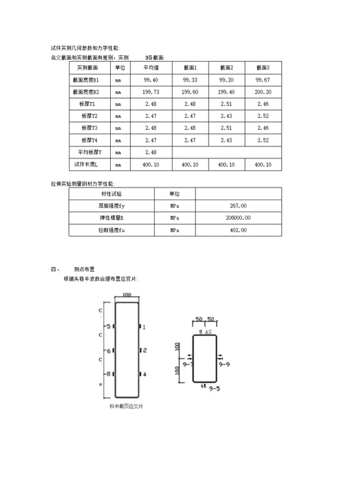 薄壁矩形管受压柱的局部稳定试验报告.1251051汪凡