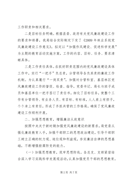 林业局党风廉政建设自检自查报告.docx