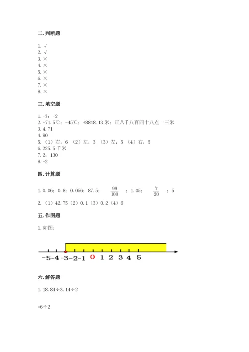 沪教版小学六年级下册数学期末综合素养测试卷及答案参考.docx