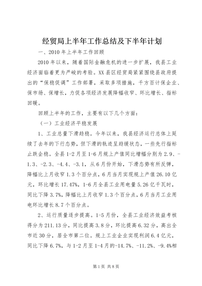 经贸局上半年工作总结及下半年计划.docx