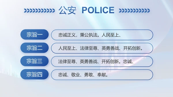 蓝色大气公安局工作汇报动态PPT