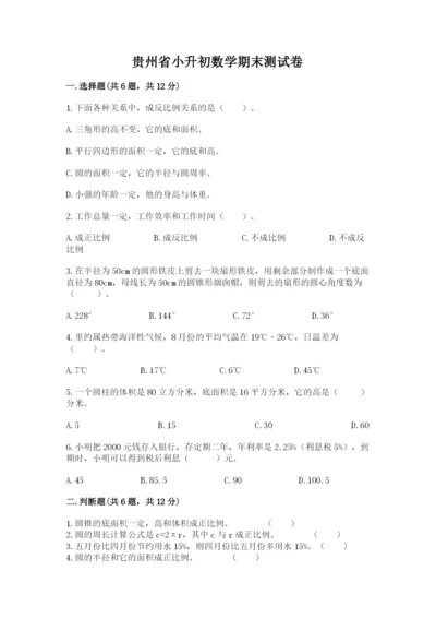 贵州省小升初数学期末测试卷word.docx