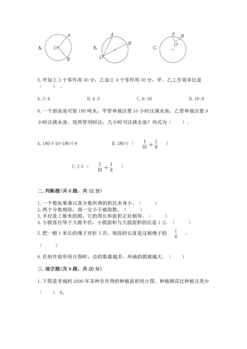 人教版六年级上册数学期末测试卷带下载答案.docx