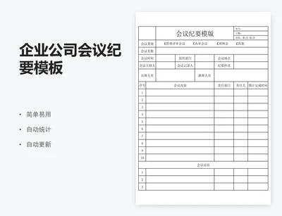 企业公司会议纪要模板