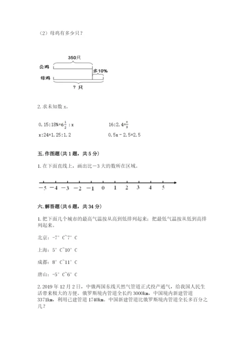 麻阳苗族自治县六年级下册数学期末测试卷含精品答案.docx