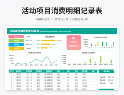 活动项目消费明细记录表