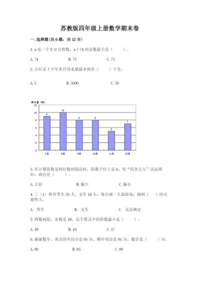 苏教版四年级上册数学期末卷带答案（综合卷）.docx