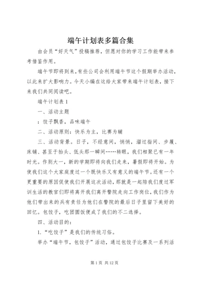 端午计划表多篇合集.docx