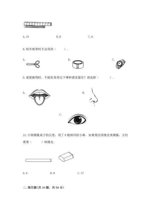 教科版一年级上册科学期末测试卷附答案（培优b卷）.docx