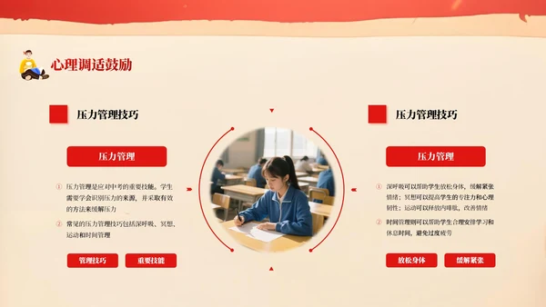 红色系决胜中考课件PPT模板