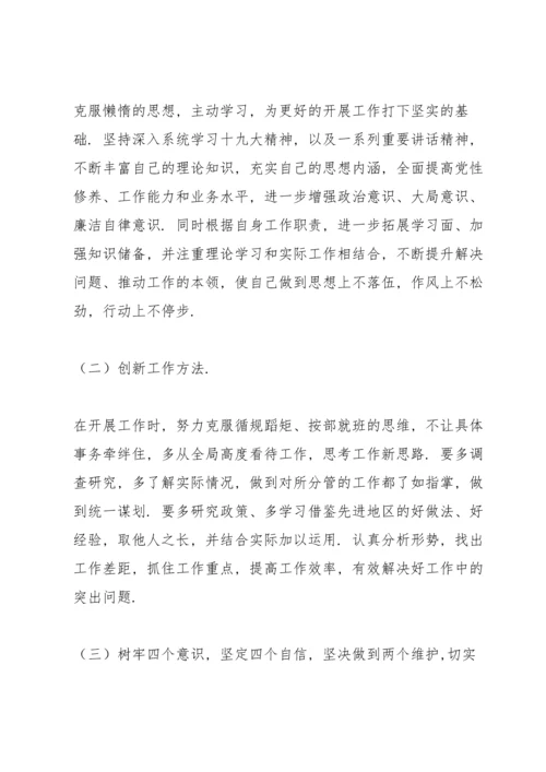 年度组织生活会个人发言提纲(含上年度问题整改落实情况).docx
