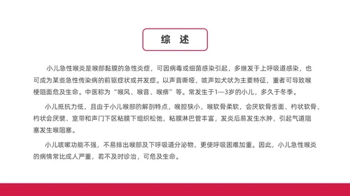 红色水彩简约商务急性咽喉护理查房培训PPT课件