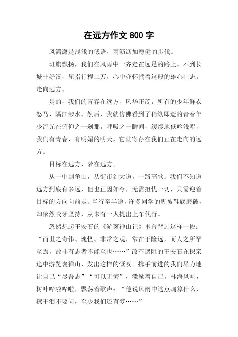 在远方作文800字.docx
