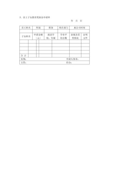 办公室管理制度企业福利管理表格大全.docx