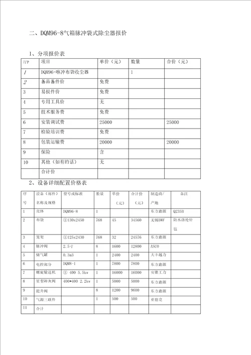 除尘器方案DMC32脉冲单机除尘器设计方案