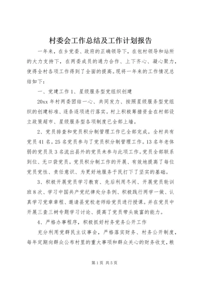村委会工作总结及工作计划报告.docx