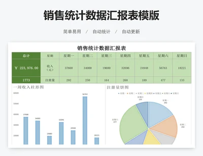 销售统计数据汇报表模版
