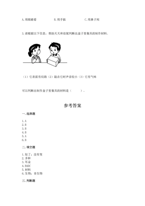 教科版二年级上册科学期末测试卷【考点精练】.docx