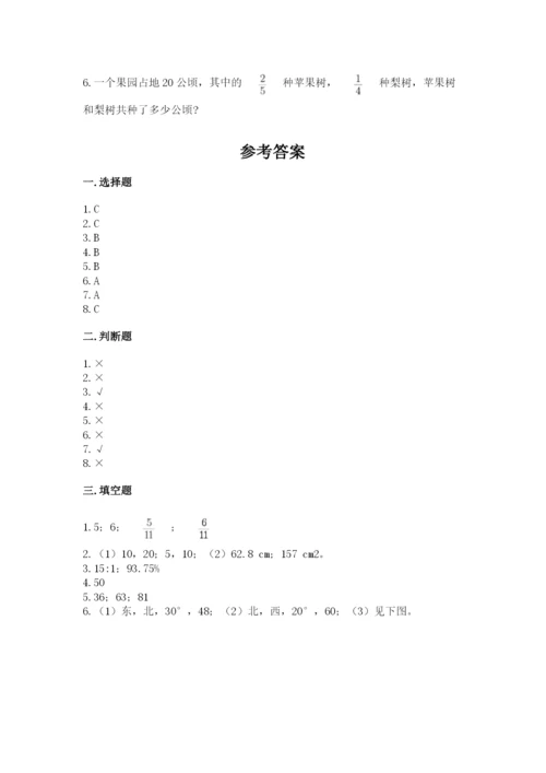 小学六年级上册数学期末测试卷精品（易错题）.docx