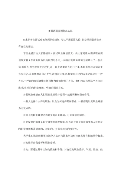 2023年it面试职业规划怎么说.docx