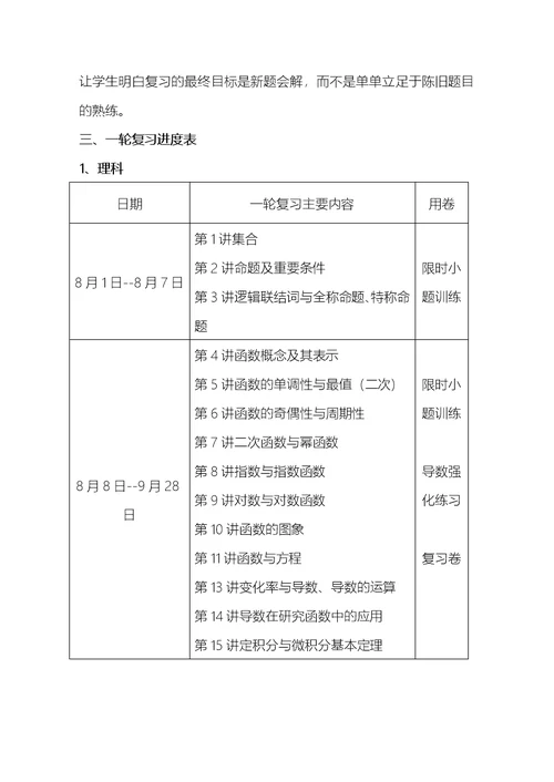 2019届高三数学一轮复习方案定稿版