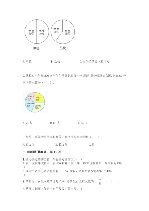 人教版六年级上册数学期末测试卷（精品）word版.docx