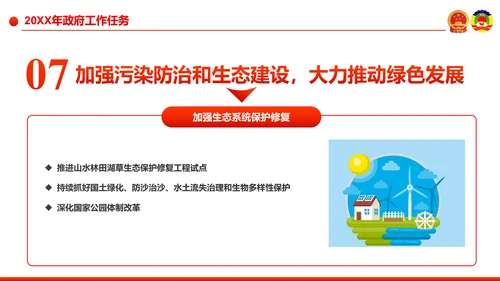党政大气解读全国两会政府工作报告PPT模板
