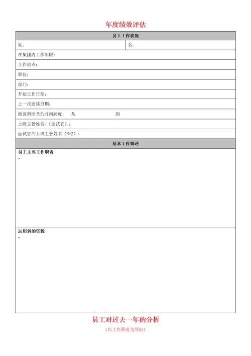 某外资企业年度绩效评估表9页