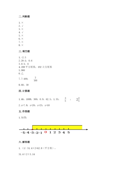 冀教版六年级下册数学 期末检测卷含完整答案（夺冠）.docx