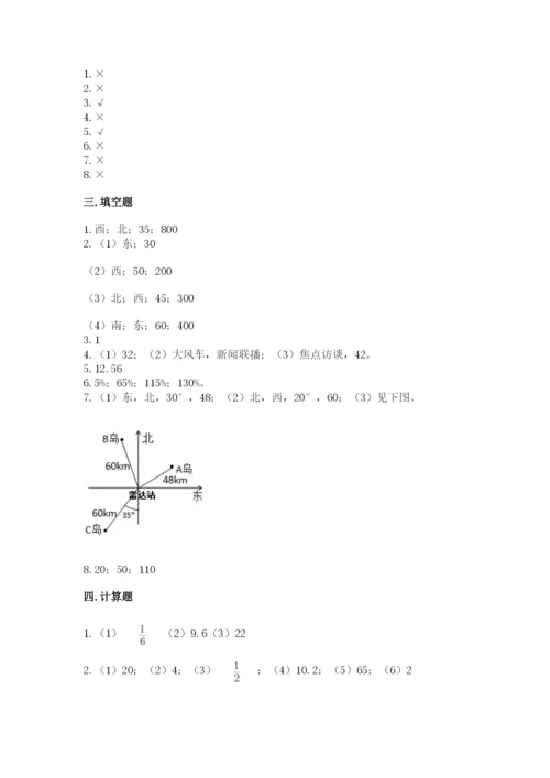 小学数学六年级上册期末卷含答案（培优b卷）.docx