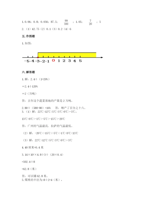 六年级下册数学期末测试卷必考题.docx