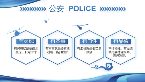 蓝色大气公安警察年终工作汇报PPT