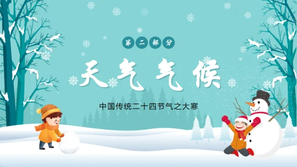 大寒中国传统二十四节气通用PPT模板
