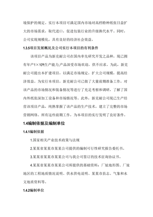 年产2万吨高档特种纸项目可行性研究报告.docx