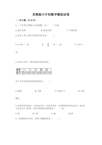 苏教版小升初数学模拟试卷【轻巧夺冠】.docx