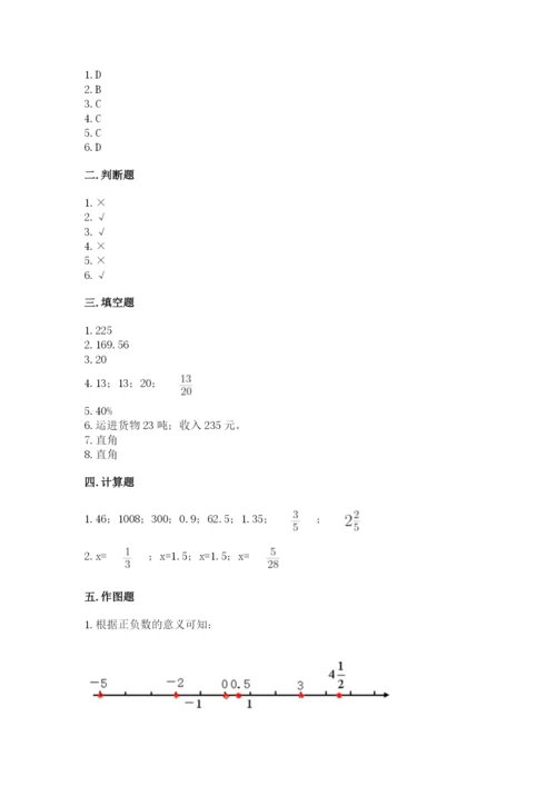 杜尔伯特蒙古族自治县六年级下册数学期末测试卷必考题.docx