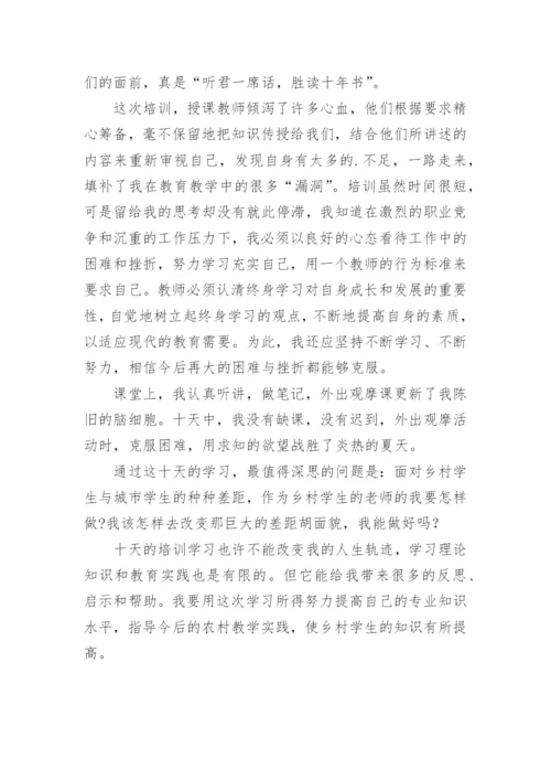 乡村小学教师培训总结.docx