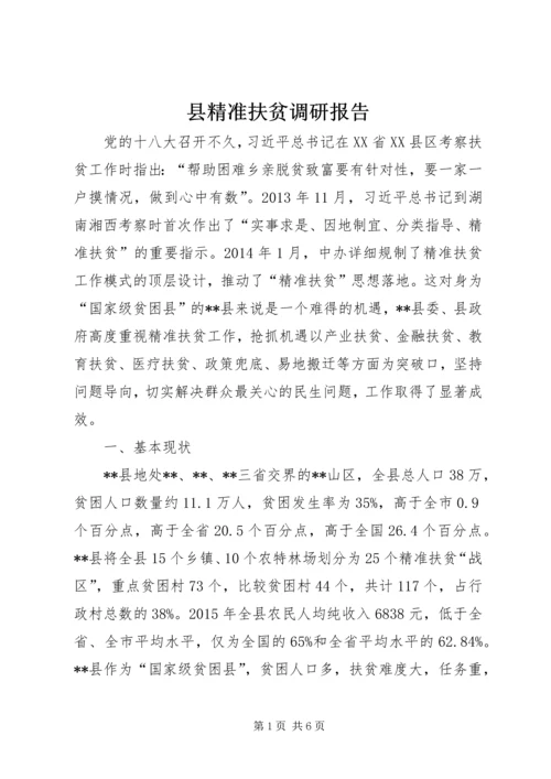 县精准扶贫调研报告.docx