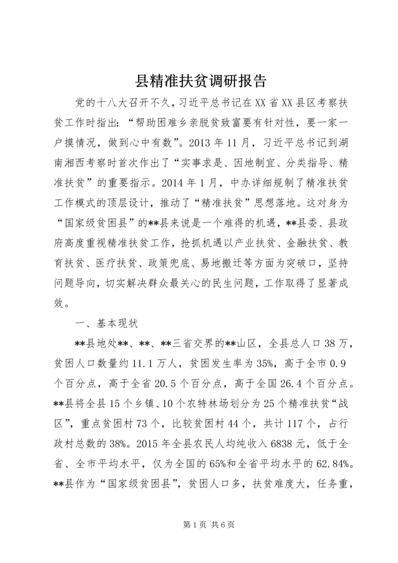 县精准扶贫调研报告.docx
